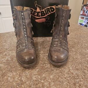 Freebird Brown Leather Ankle Boots